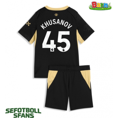 Manchester City Abdukodir Khusanov #45 Bortaställ Barn 2026-27 Kortärmad (+ Korta byxor)